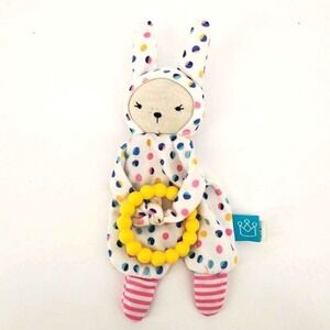 Manhattan Toy Bunny Rattle White Polka Dot Soft Plush Teether Toy 2019